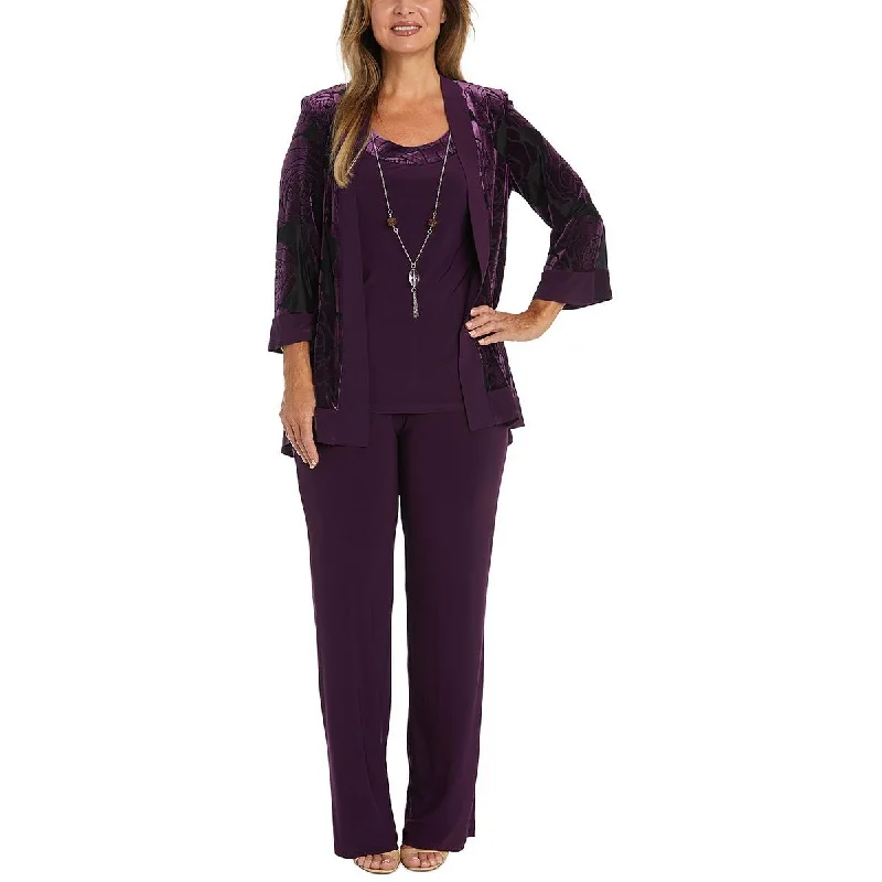 Fashion Comfort R&M Richards Womens Floral 3Piece Set Suit Pants