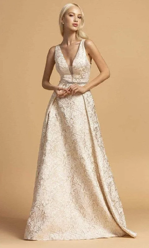 Easy Chic Aspeed Design - D310 Floral A-Line Evening Dress