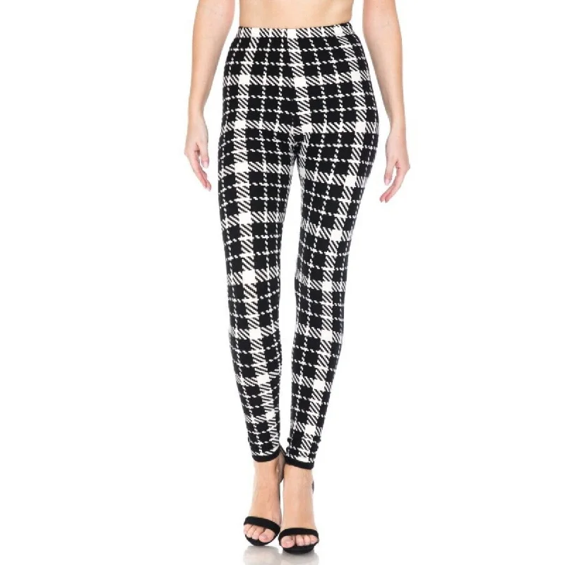 Cozy Fashion Trends Multi Print High-Waist Leggings with An Elastic Waist-Band