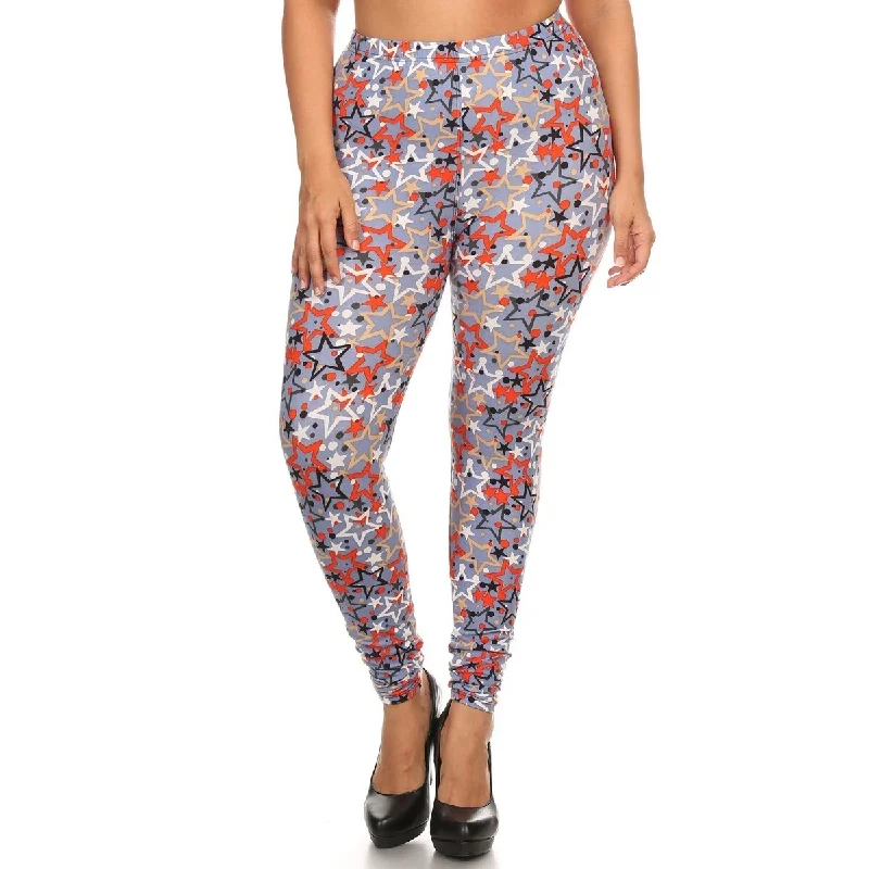 Versatile Comfort Wear Star Print Full Length Leggings With A High Band Waist