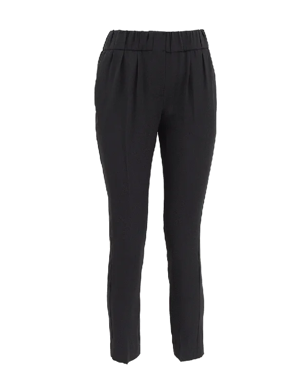 Soft Feel Elastic Pull On Silk Pant