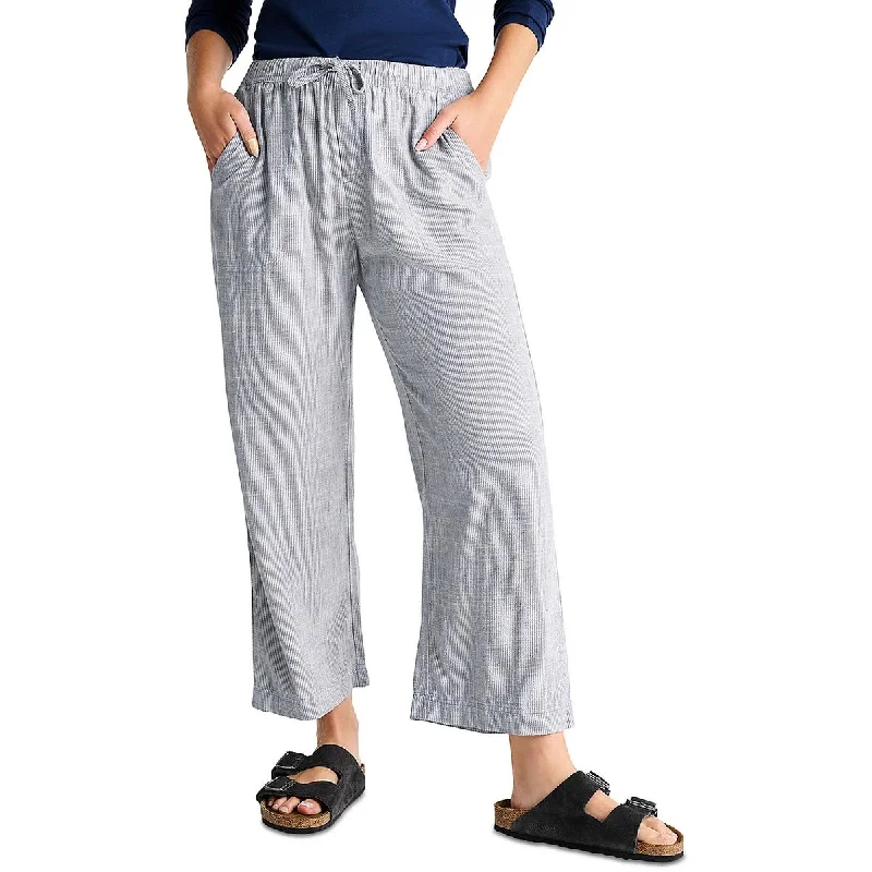 Soft Comfort Splendid Womens Angie Micro-Striped Drawstring Wide Leg Pants