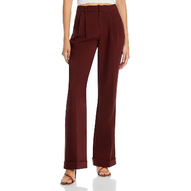 Simple Comfort Paige Womens High Rise Pleated Wide Leg Pants