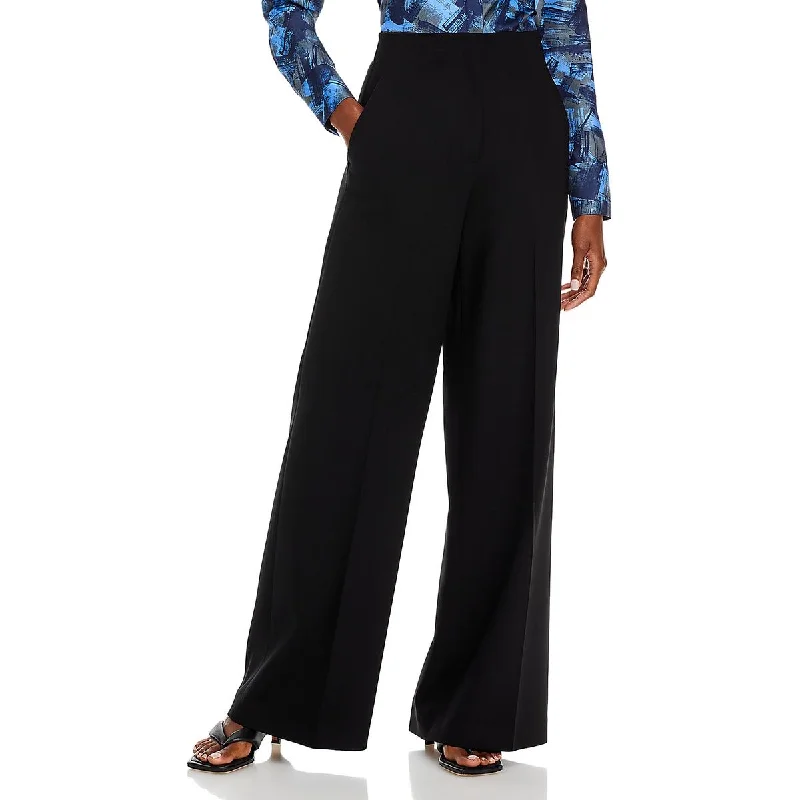 Effortless Outfits Lafayette 148 New York Womens Thames Wool High Waist Wide Leg Pants