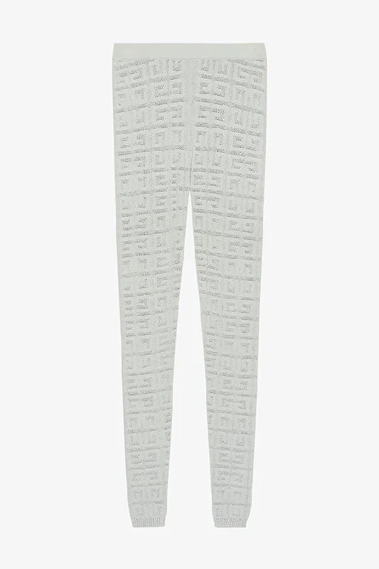Layered Style Lace Monogram Stretch Legging