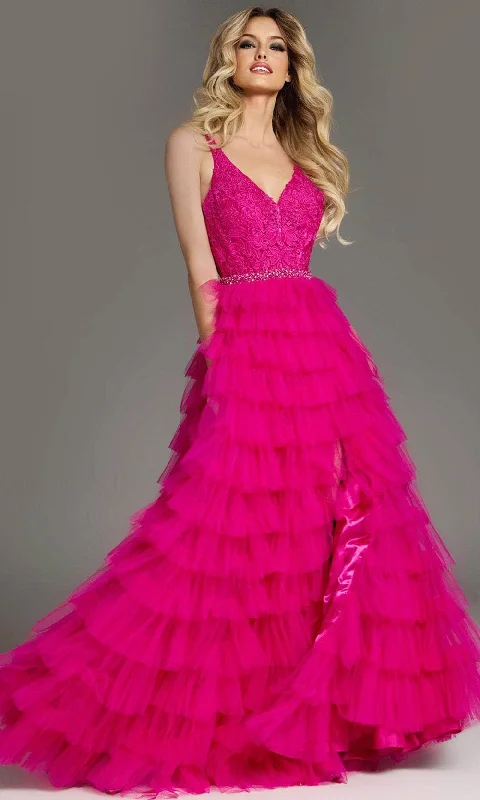 Breezy Outfits Jovani 37001 - Tiered Tulle Prom Dress