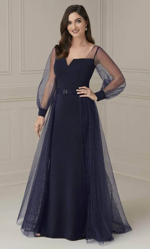 Casual Fit Christina Wu Elegance 17112 - Bishop Sleeve Overskirt Evening Dress