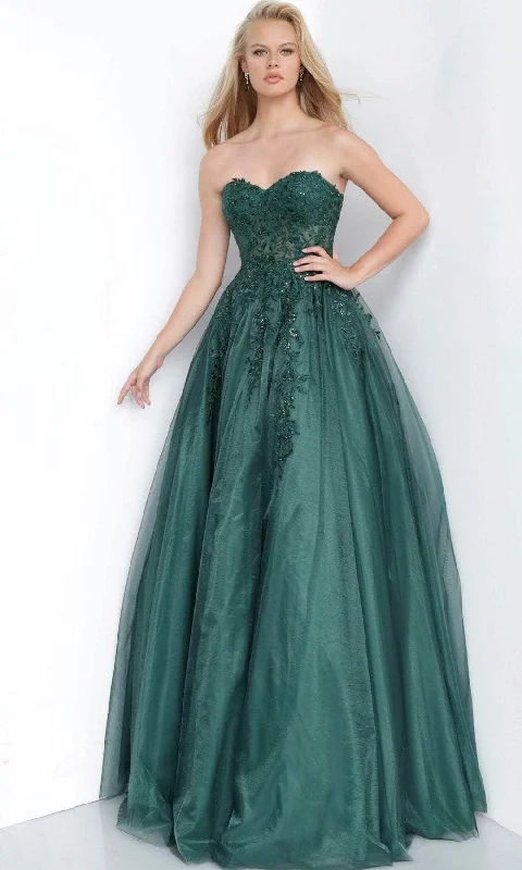 Comfortable Lounge Wear Jovani 00915 - Embroidered Sweetheart Prom Dress