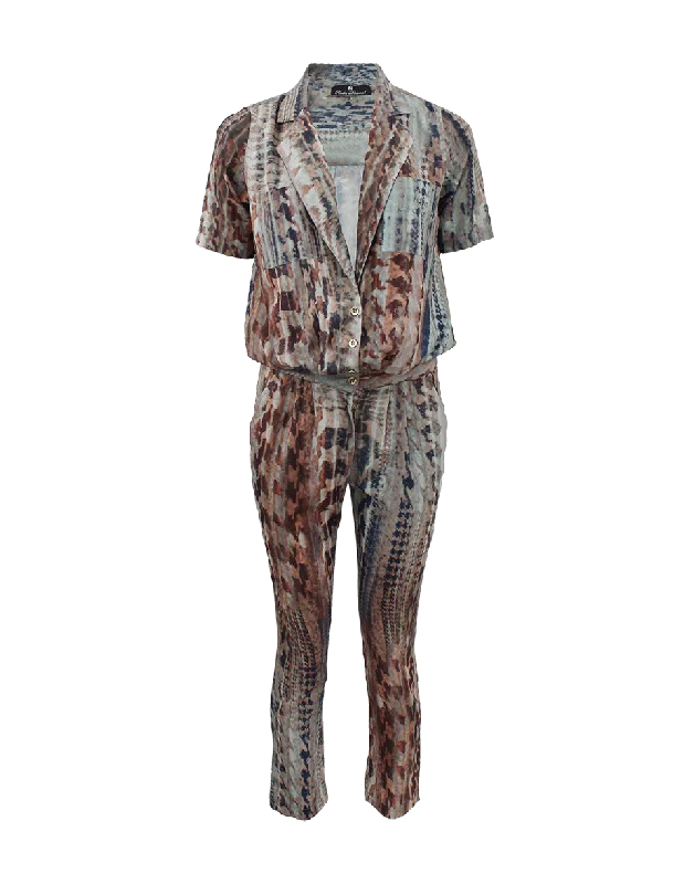 Easygoing Fashion Short Sleeve Button Jumpsuit