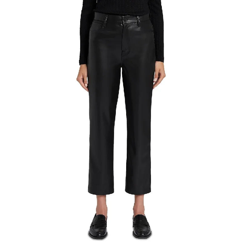Relaxed Fashion 7 For All Mankind Womens Logan Stovepipe Faux Leather Skinny Ankle Pants