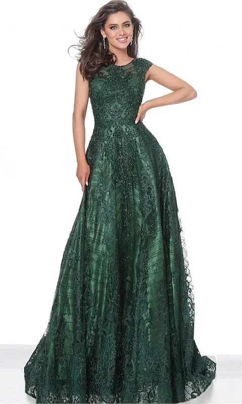 Light Fit Jovani - 03238 Embellished Cap Sleeve A-Line Gown