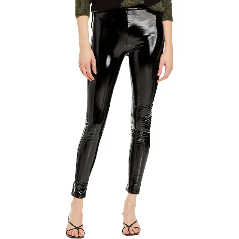 Breathable Style Aqua Womens Faux Leather High Waist Leggings