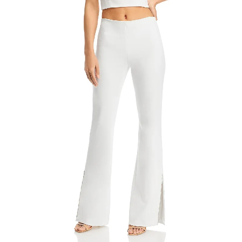 Casual Chic Outfits Alice and Olivia Womens Lara Embellished Mid-Rise Straight Leg Pants