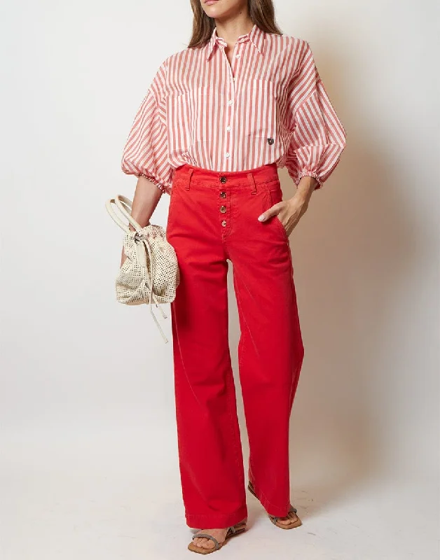 Comfortable Tops Pants With Exposed Buttons