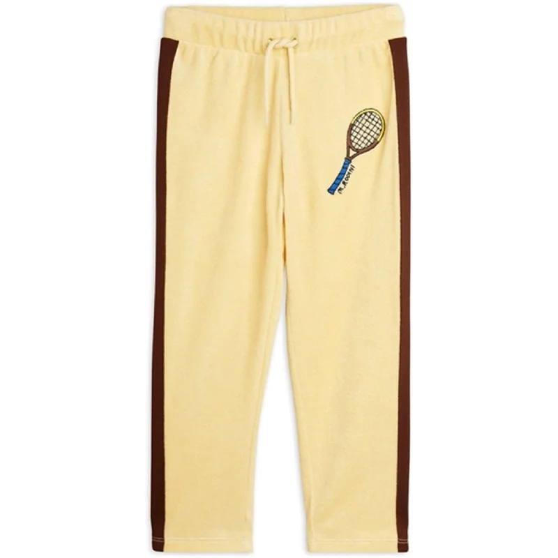 Cozy Street Style Mini Rodini Yellow Tennis Emb Terry Pants
