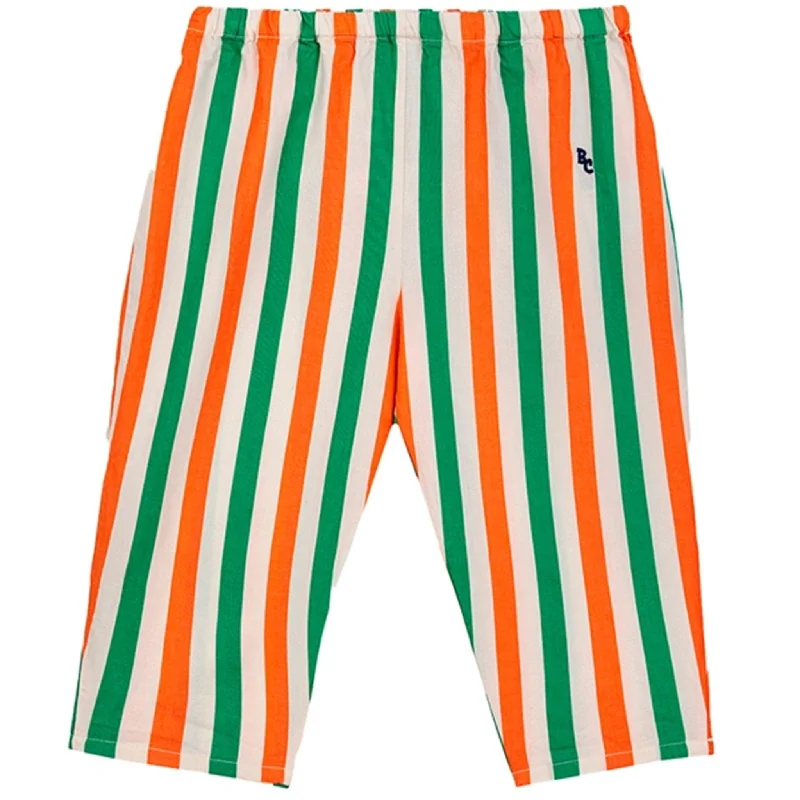 Elegant Fit Bobo Choses Baby Vertical Stripes Woven Pants Baggy Offwhite