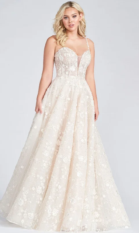 Comfortable Tops Ellie Wilde EW122005 - Embroidered Tulle In seam pockets A Line Bridal Gown