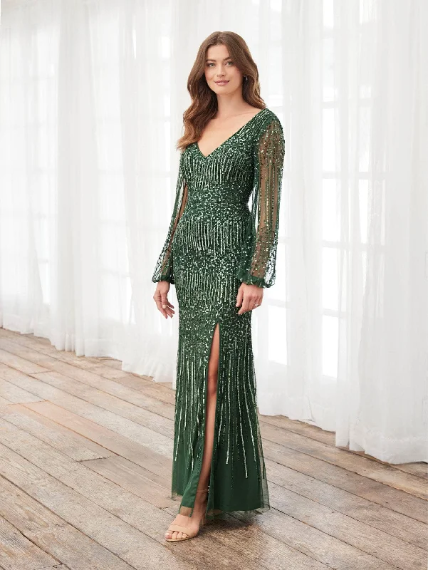 Breathable Style Adrianna Papell Platinum 40400 - Sequin Evening Dress