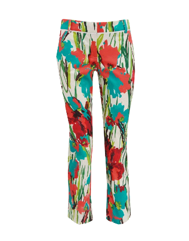 Soft Knitwear Floral Print Stretch Pant