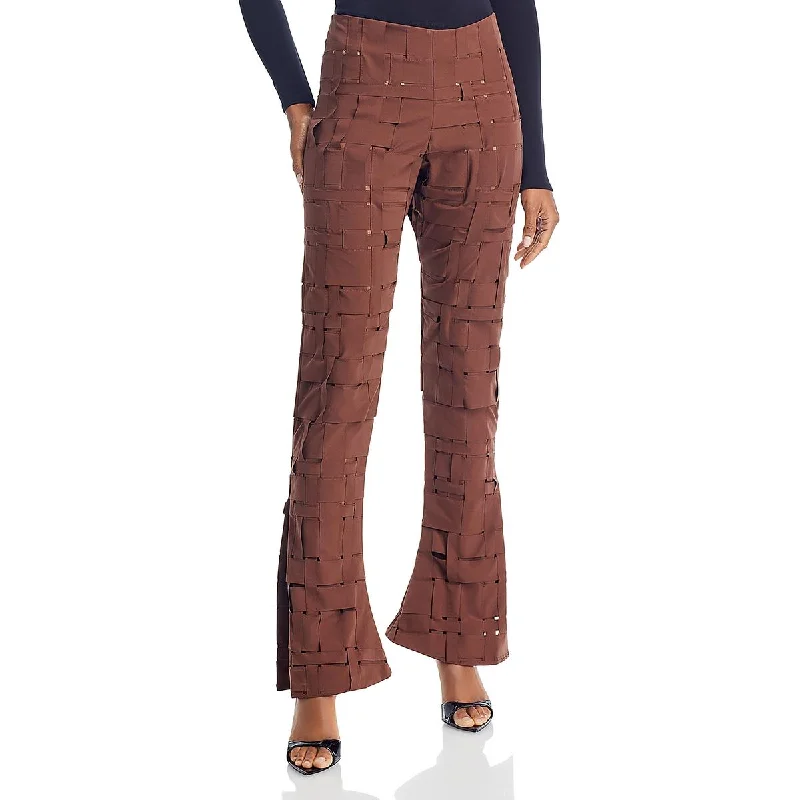 Chic Comfort Wear A.W.A.K.E MODE Womens Woven Crepe Flared Pants