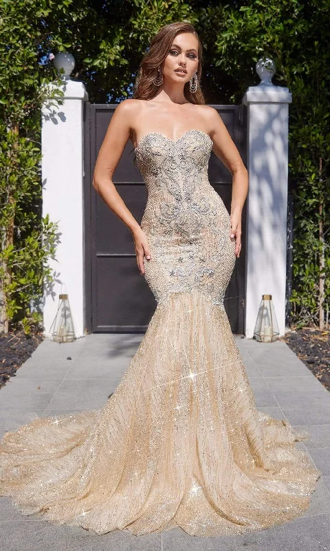 Warm Chic Outfits Portia and Scarlett - Ps22182 Strapless Embellished Long Gown
