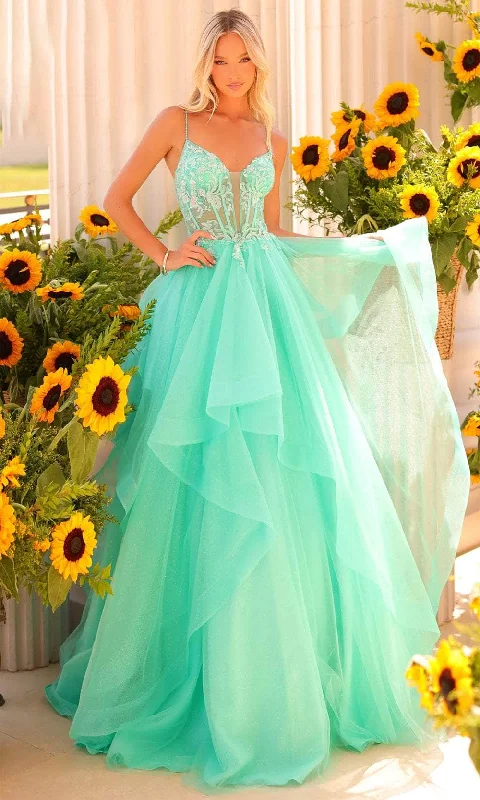 Casual Ease Clarisse 811230 - Plunging Sweetheart Pleated Ballgown