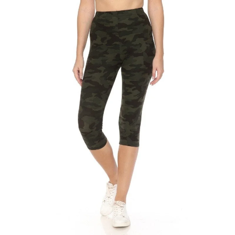 Soft Comfort Cropped Capri Leggings In A Fitted Style With A Banded High Waist