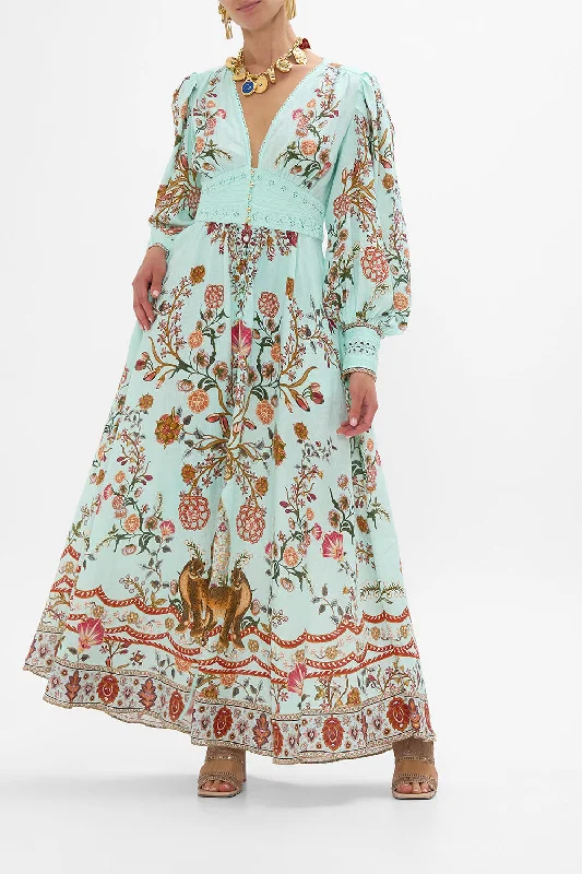Weekend Comfort SHAPED WAISTBAND DRESS WITH GATHERED SLEEVES WEAVING WORLDS