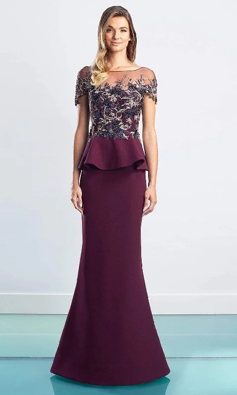Chic Comfort Wear Alexander by Daymor - 1459 Embroidered Peplum Long Gown