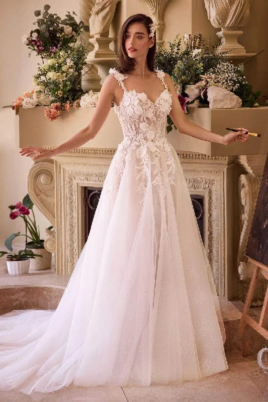 Relaxed Chic Ladivine Bridal CDS498W - Appliques A-Line Bridal Dress