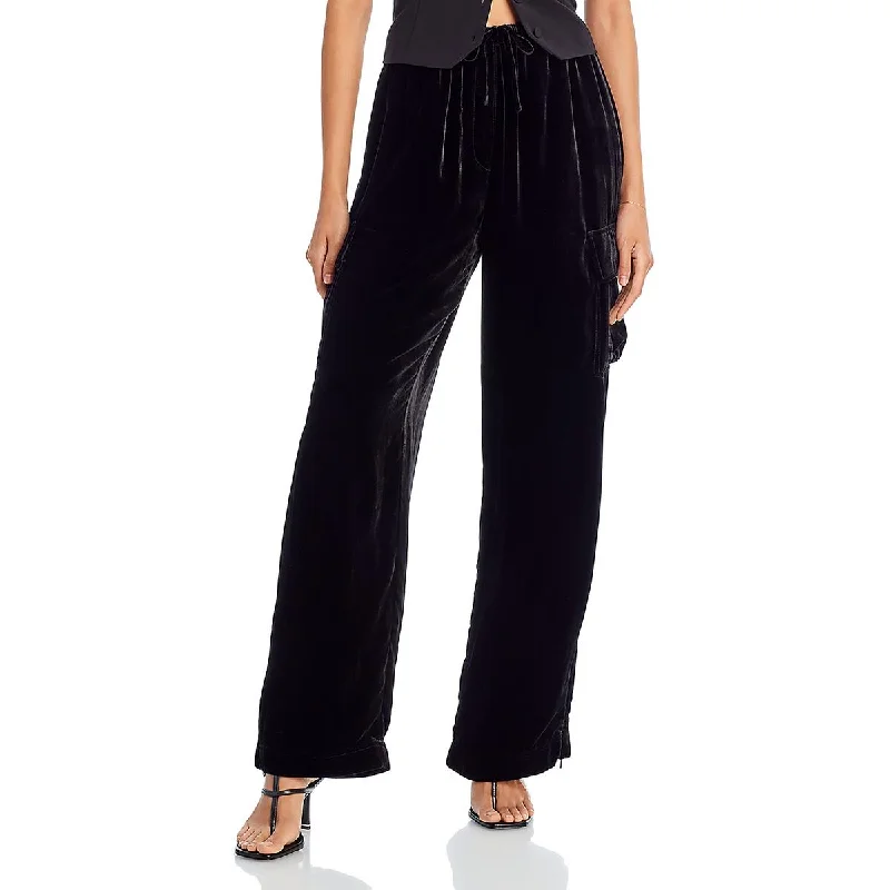 Timeless Outfits Alexander Wang Womens Velvet Drawstring Cargo Pants