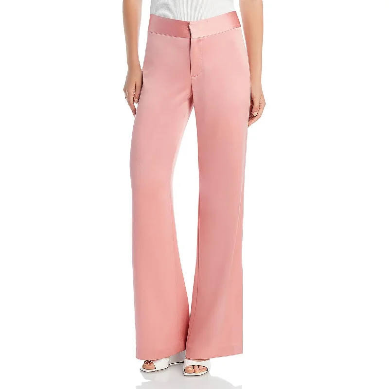 Cozy Chic Trends Alice and Olivia Womens Satin Solid Dress Pants