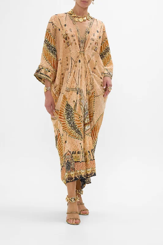 Warm Chic PIERCED V NECK EMBELLISHED KAFTAN KINGDOM OF HEIROGLYPHS