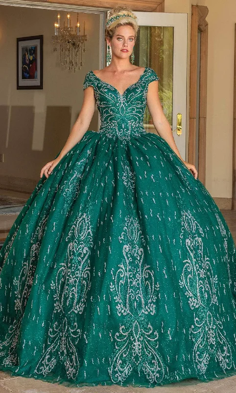 Soft Layers Dancing Queen 1805 - Cap Sleeve Bedazzled Ballgown