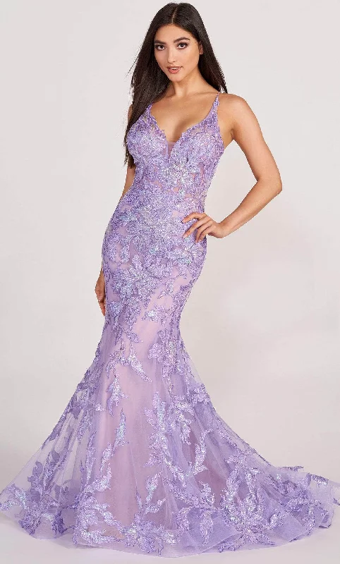 Cozy Fitting Ellie Wilde EW34110 - Embroidered Trumpet Evening Dress