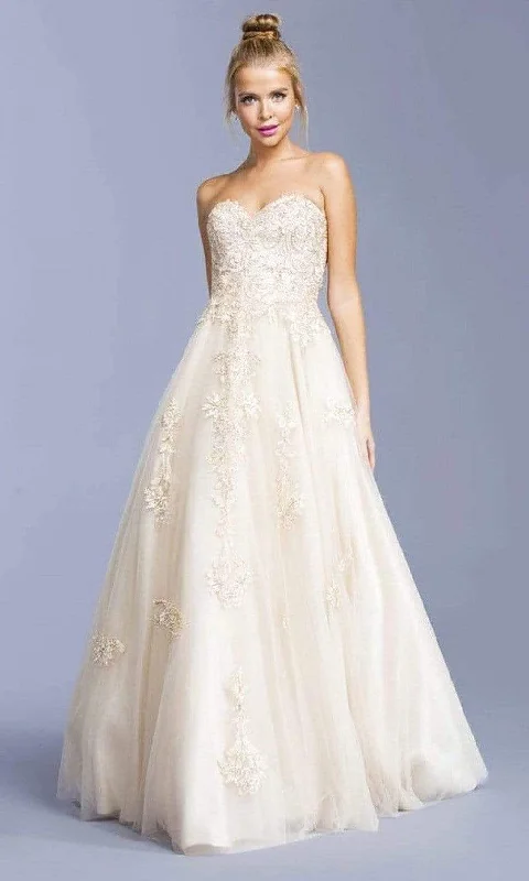 Breezy Comfort Trevi Collection - L2038 Strapless Sweetheart Applique Ballgown