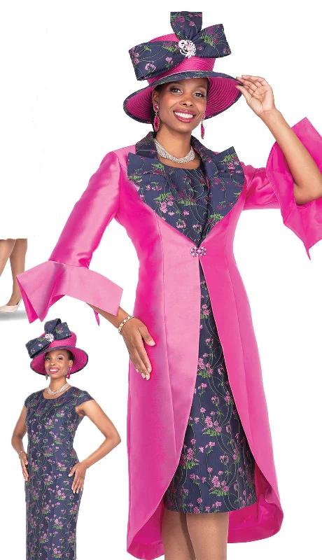 Sporty Comfort Aussie Austine Church Suit 5932-Fucshia/Navy