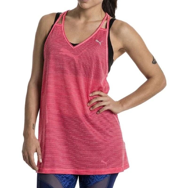 Soft Fabric Looks Puma Mesh It Up Womens Training Layer Vest Tank Top - Pink