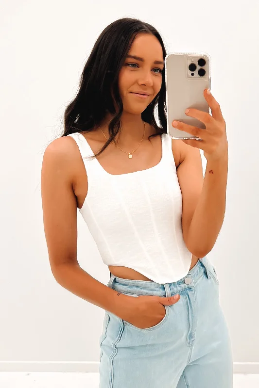 Cozy Essentials Eden Corset Top White