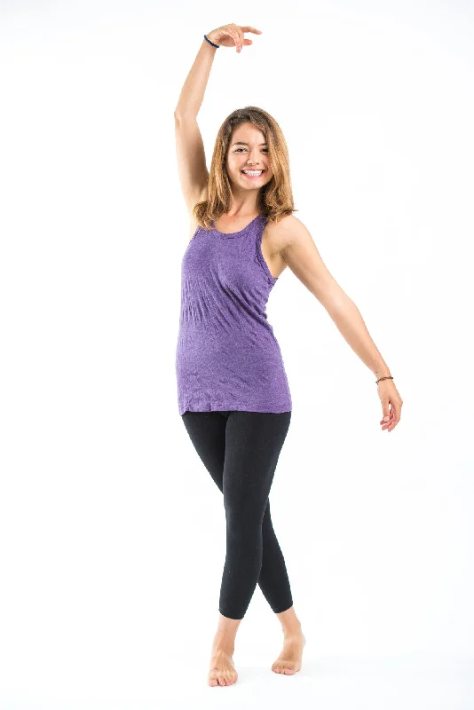 Stylish Fit Womens Solid Color Tank Top in Purple