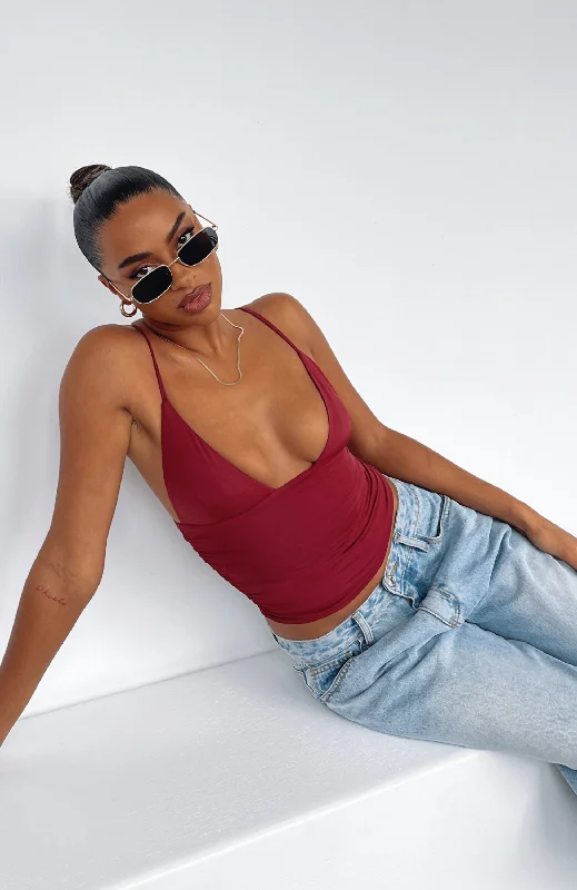 Cozy Fashions Cry For You Top Wine