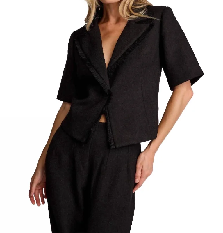 Trendy Layers Dylan Blazer In Black