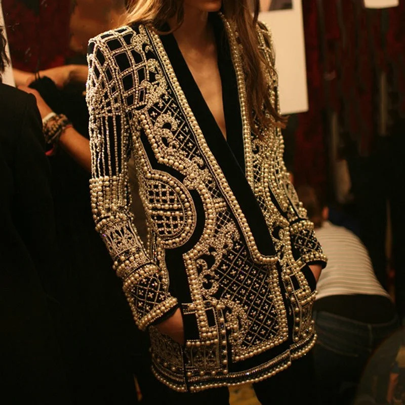 Comfortable Tops Vintage Designed Long Blazer Coats for Women