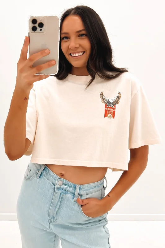 Trendy Looks All For One Merch Super Crop Tee Heritage White