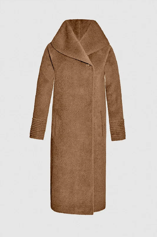 Comfy Layers Bouclé Alpaca Long Hooded Coat