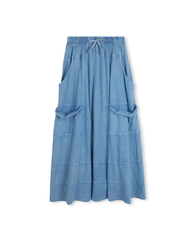 Elegant Dressing CABANA BLUE MINERAL WASH SKIRT