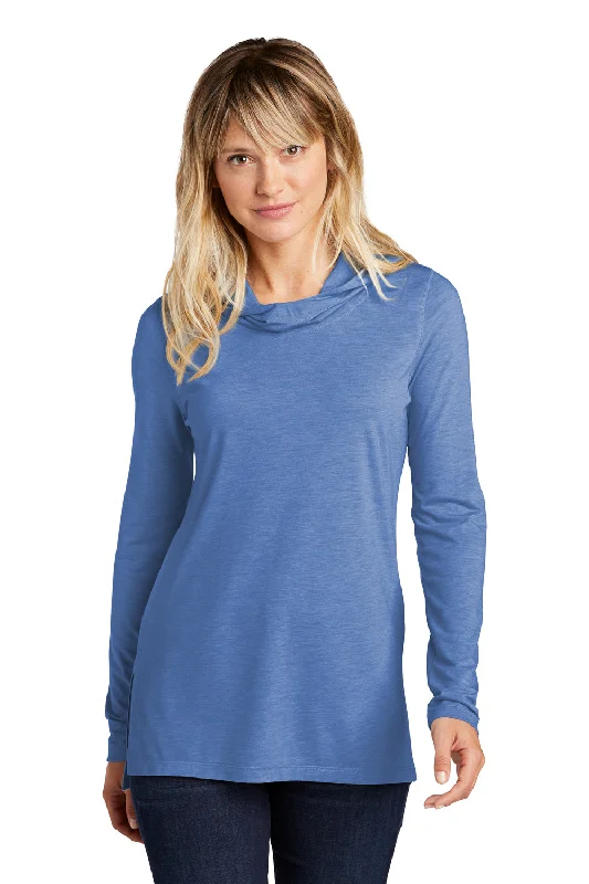 Weekend Comfort Sport-Tek Womens Moisture Wicking Cowl Neck Long Sleeve T-Shirt - Heather True Royal Blue