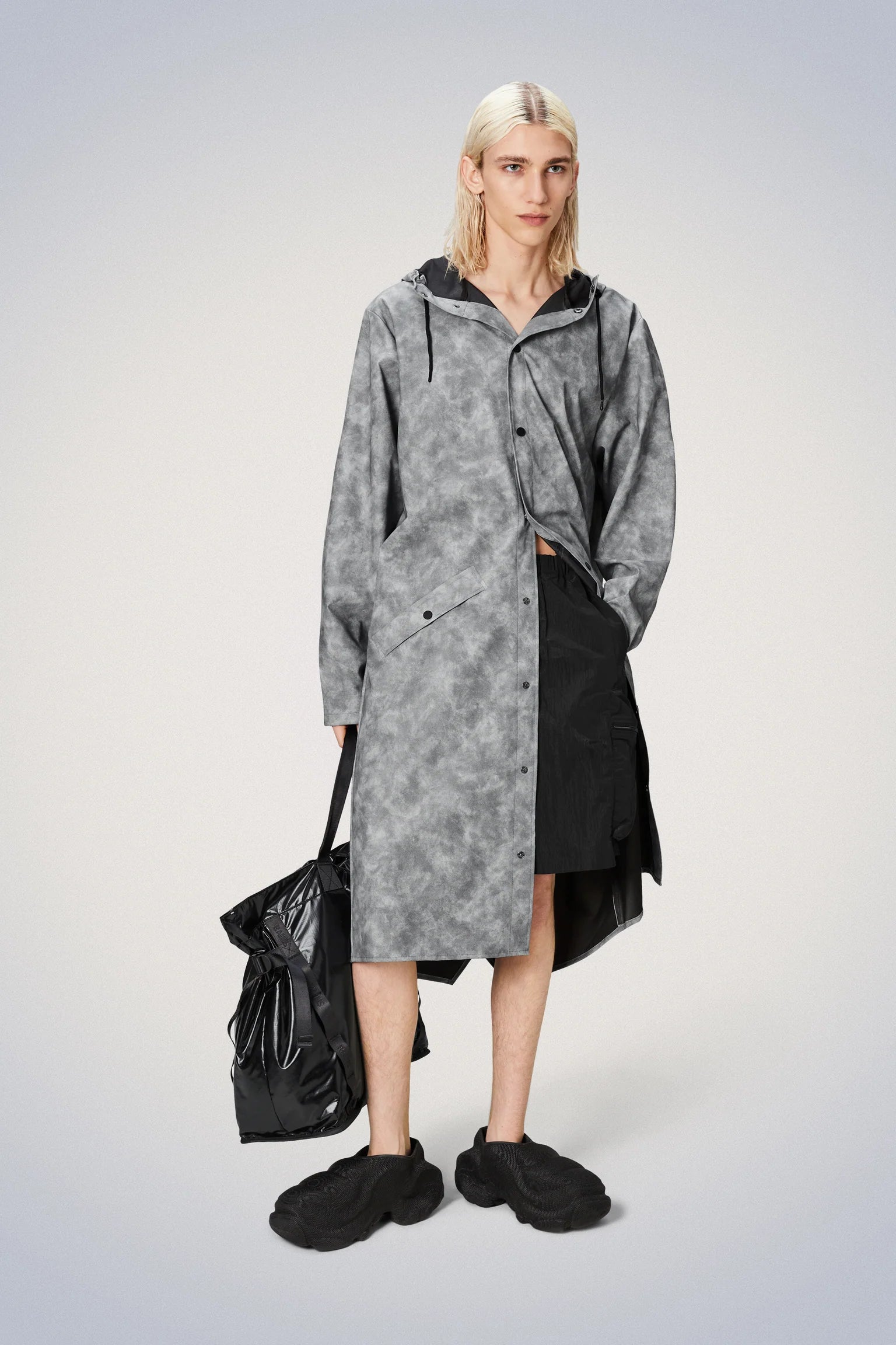 Warm Chic Distressed Grey Longer Jacket