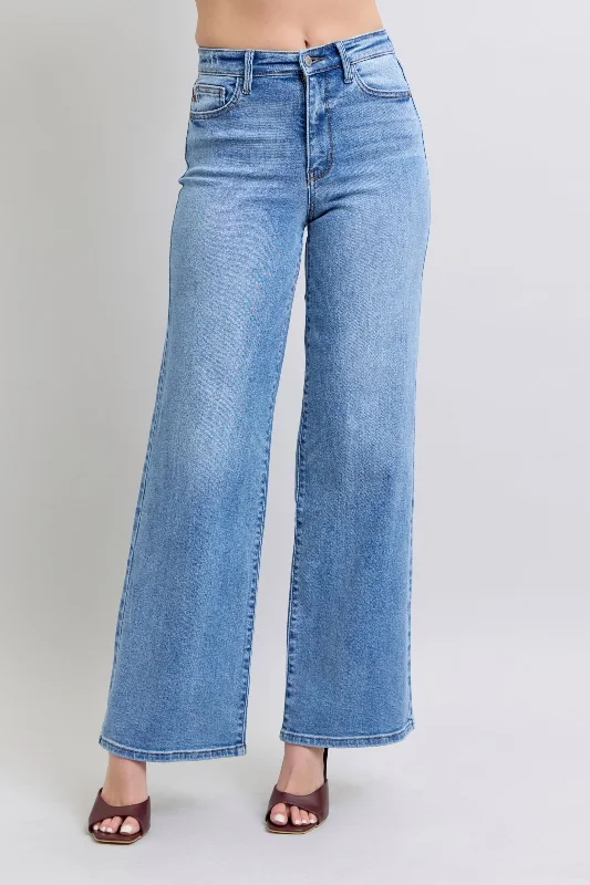 Versatile Style Judy Blue Full Size Wide Leg Jeans with Pockets