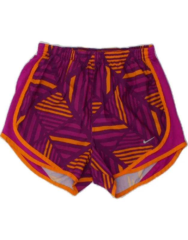 Relaxed Fashion NIKE Womens Dri Fit Sport Shorts UK 6 XS  Purple Check